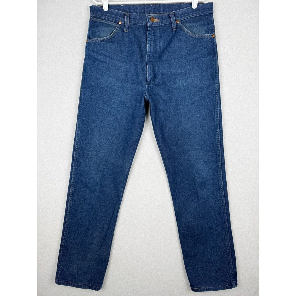 Wrangler 13MWZ Jeans Mens 36x32 Blue Cowboy Cut Denim Straight Leg Western